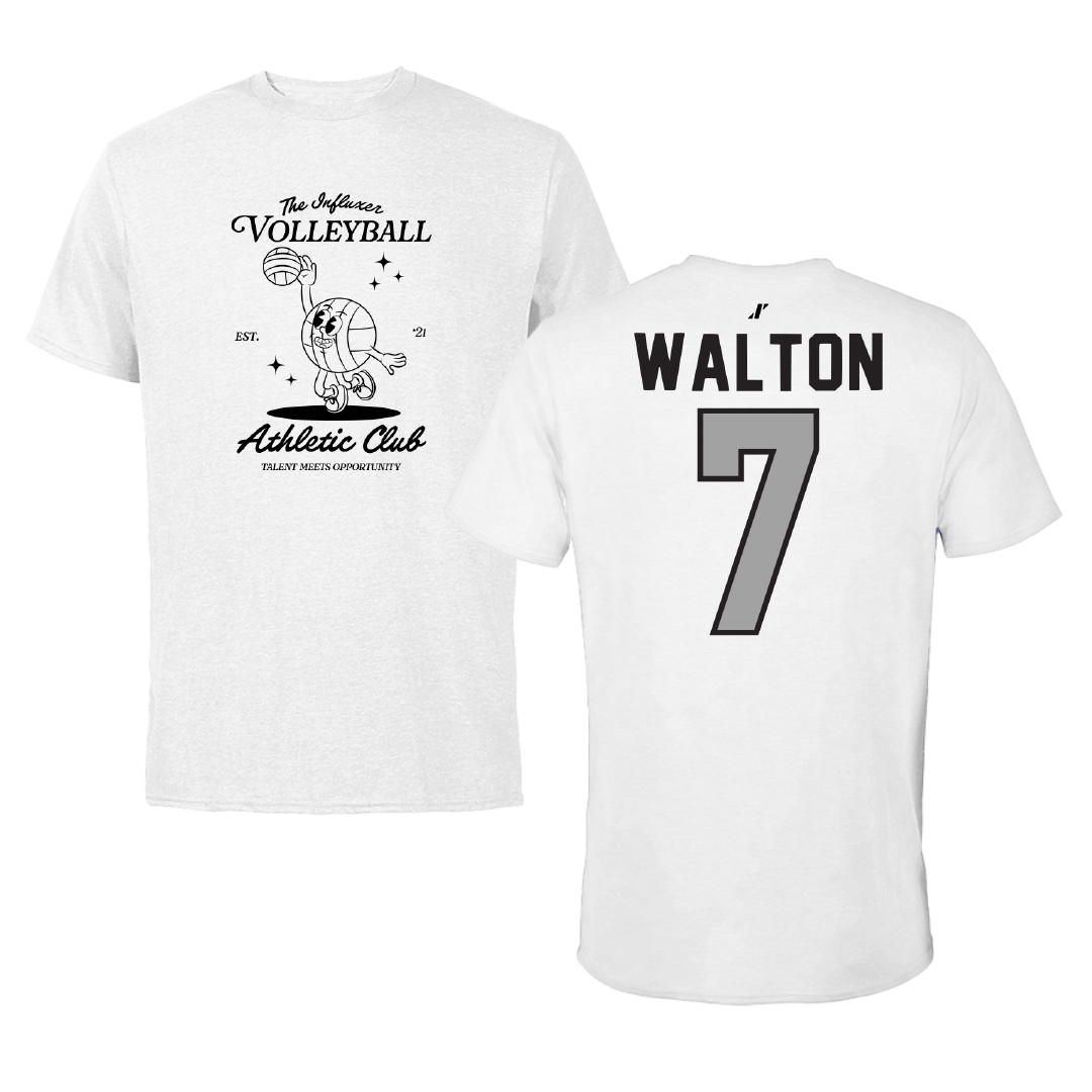 Volleyball White Influxer Athletic Club Tee - #7 Aryn Walton