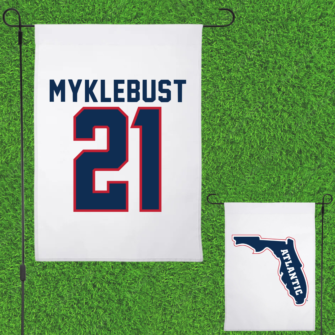 Florida Atlantic University Basketball White Garden Flag - #21 Maria Myklebust