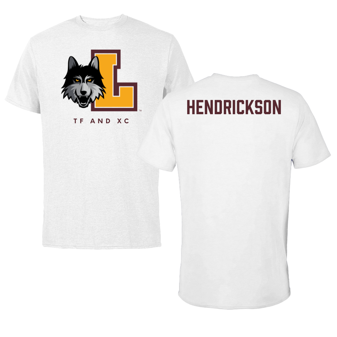 Loyola University-Chicago TF and XC White Tee - Fran Hendrickson