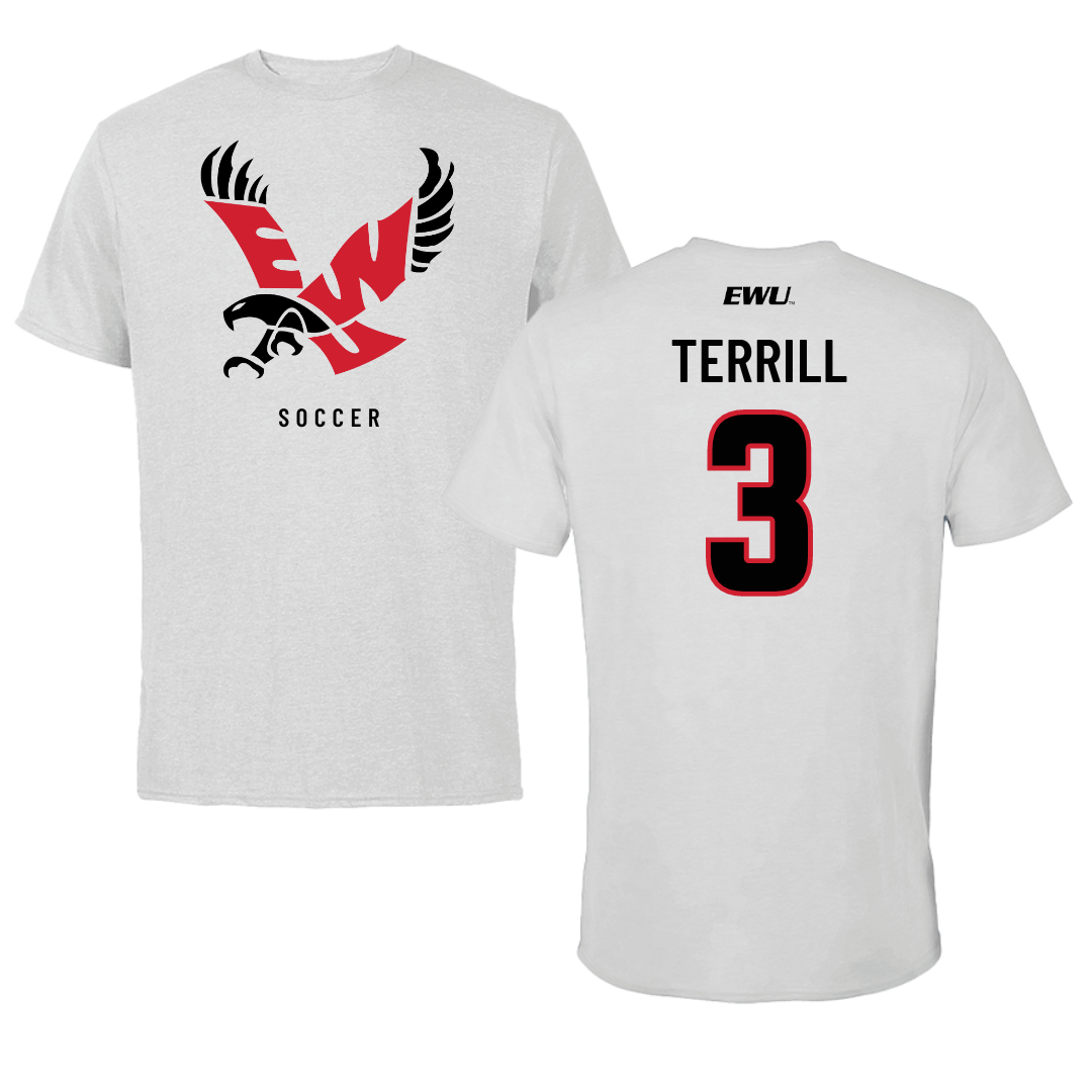 Eastern Washington University Soccer Light Gray Tee - #3 Grace Terrill
