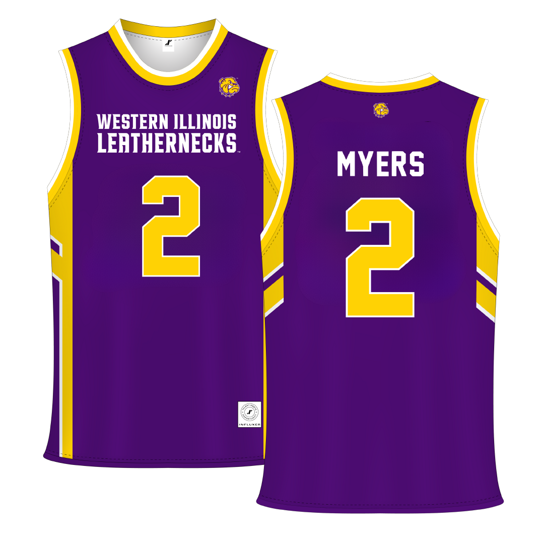 Western Illinois University Purple Basketball Jersey - #2 Ryan Myers