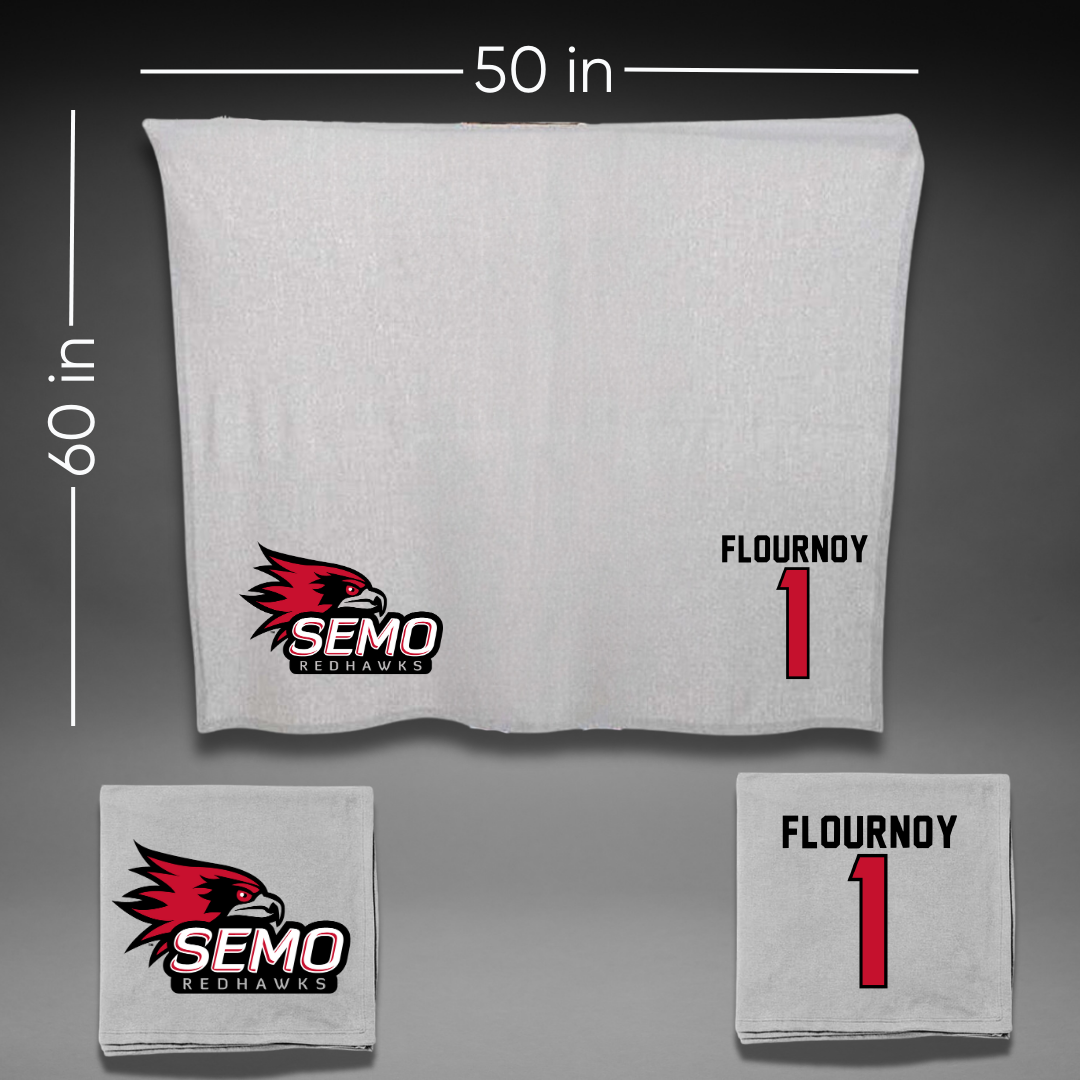 Southeast Missouri State University Football Gray Blanket - #1 Ryan Flournoy