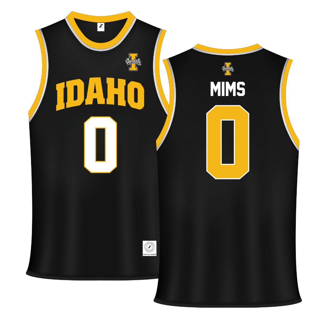 University of Idaho Black Basketball Jersey - #0 Julius Mims