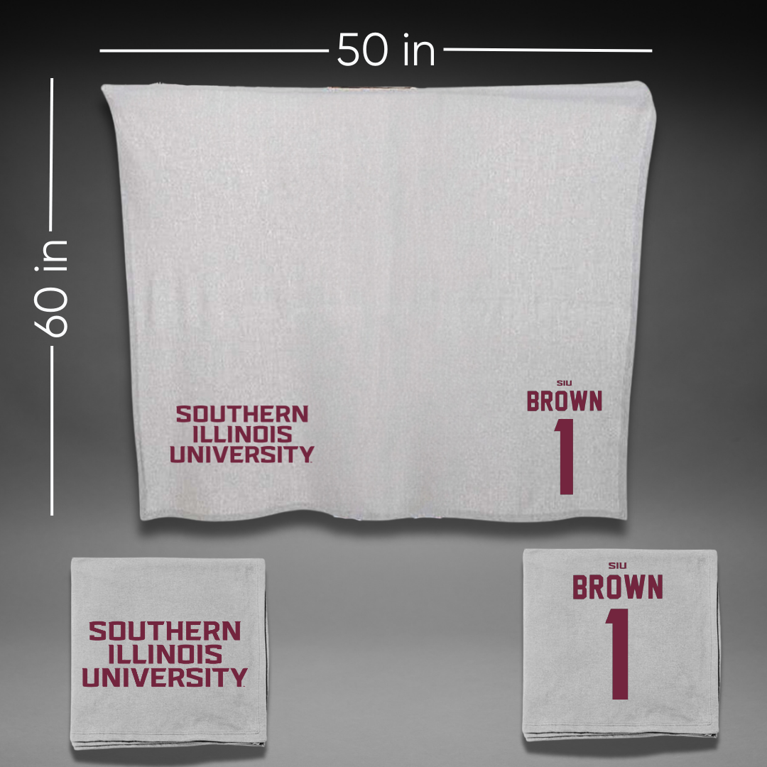 Southern Illinois University at Carbondale Basketball Gray Blanket - #1 Tyranny Brown
