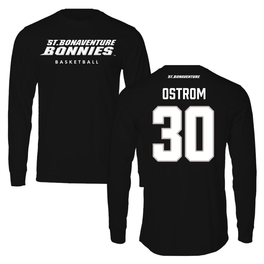 St. Bonaventure University Basketball Black Performance Long Sleeve - #30 Broek Ostrom