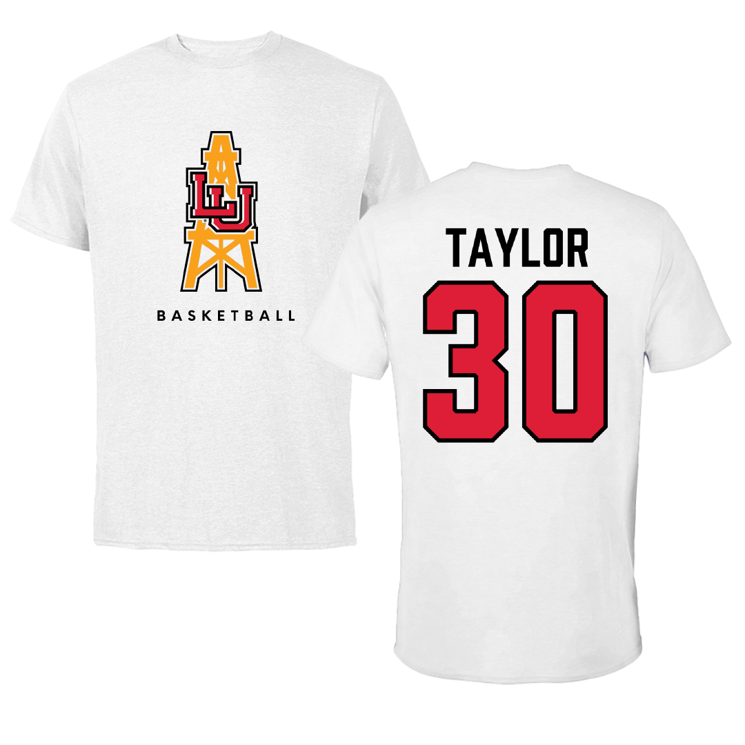 Lamar University Basketball White Performance Tee - #30 R'Mani Taylor