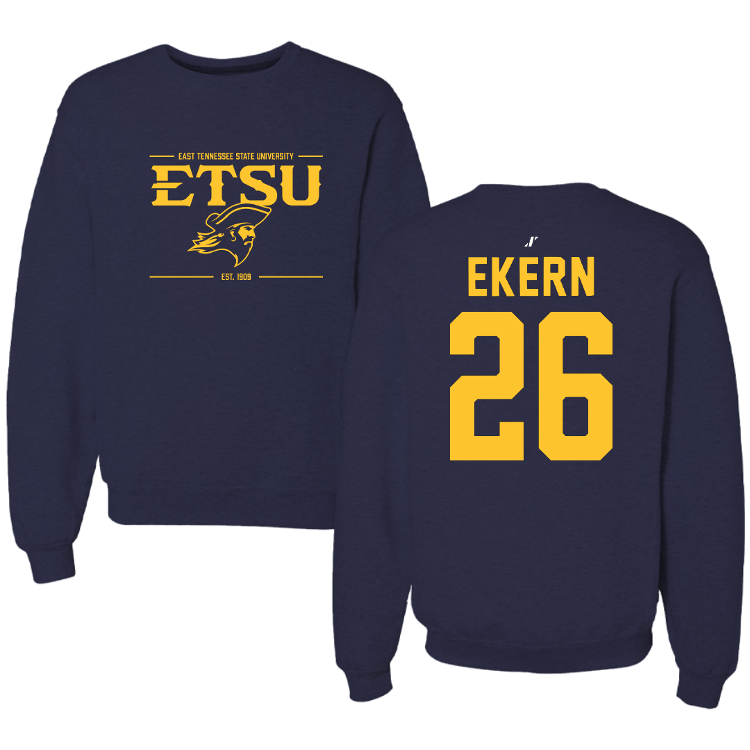 East Tennessee State University Soccer Navy General Crewneck - #26 Annabelle Ekern