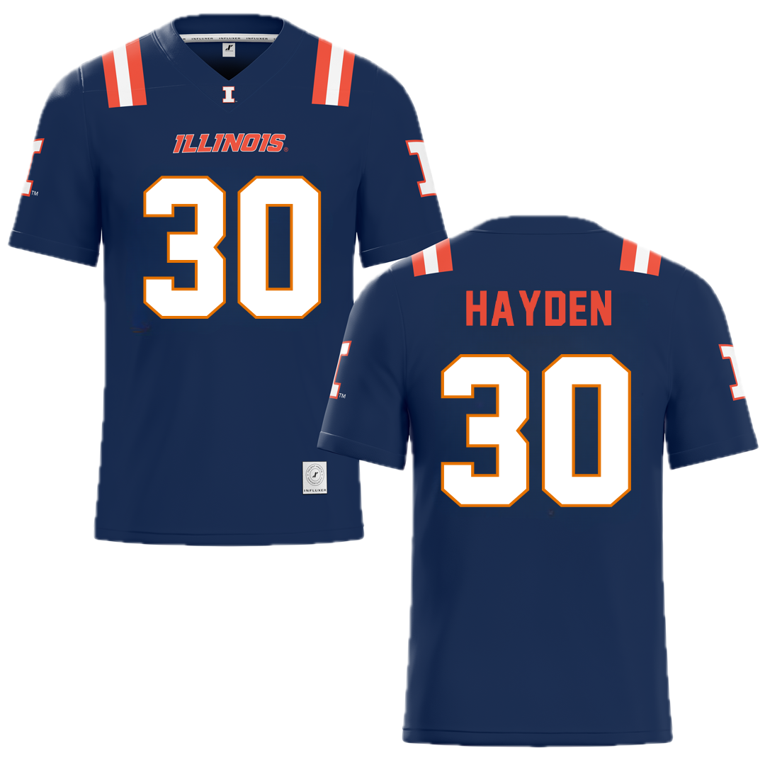 University of Illinois Blue Football Jersey - #30 Jojo Hayden