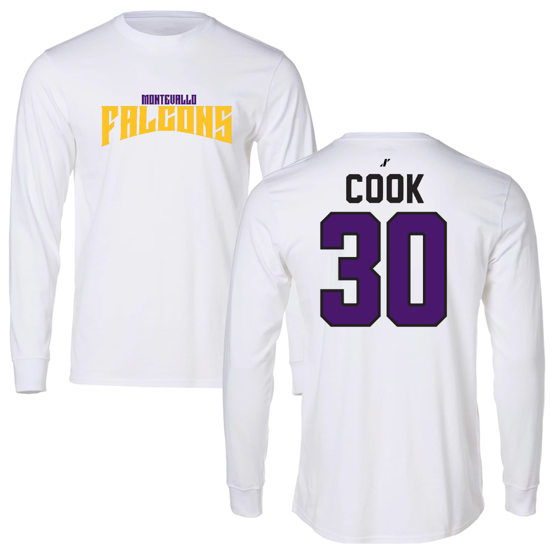 University of Montevallo Basketball White Classic Performance Long Sleeve - #30 Savannah Cook
