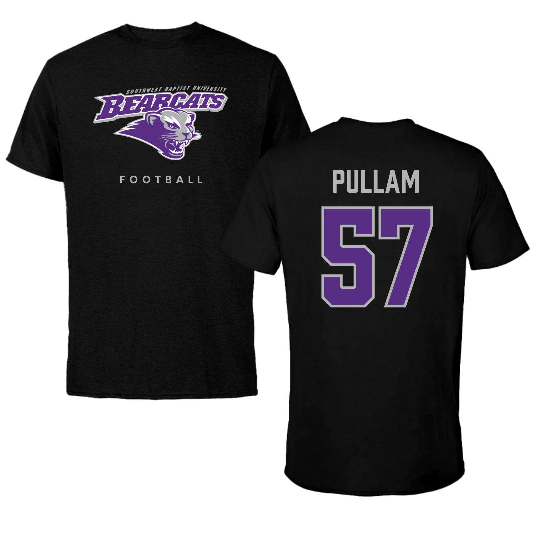 Southwest Baptist University Football Black Performance Tee - #57 Landon Pullam