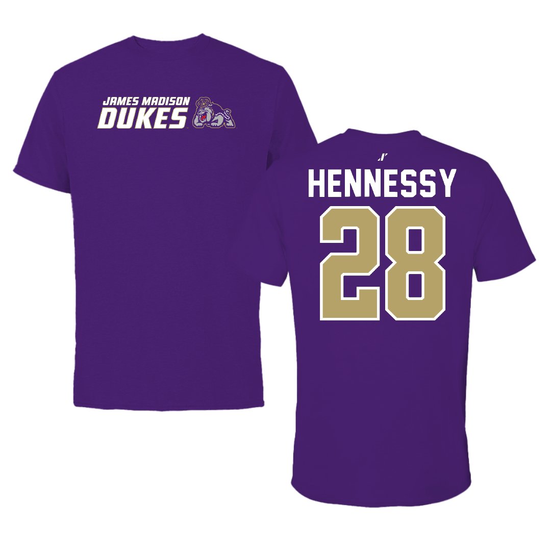 James Madison University Softball Purple General Tee - #28 Hannah Hennessy