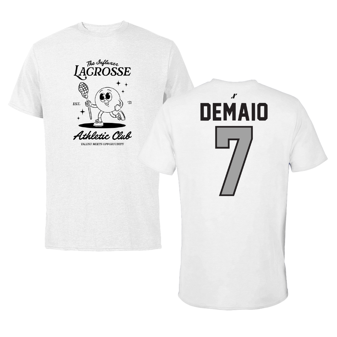 Lacrosse White Influxer Athletic Club Tee - #7 Luca DeMaio