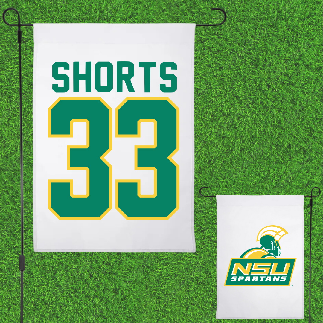 Norfolk State University Softball White Garden Flag - #33 Emory Shorts
