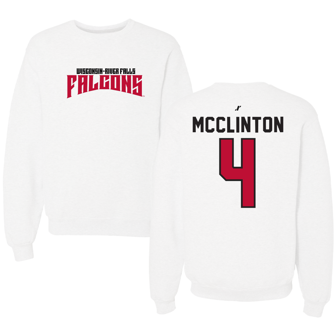 University of Wisconsin-River Falls Lacrosse White Classic Crewneck - #4 Aliviah McClinton