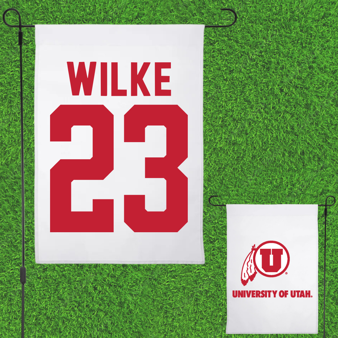 University of Utah Basketball White Garden Flag - #23 Maty Wilke