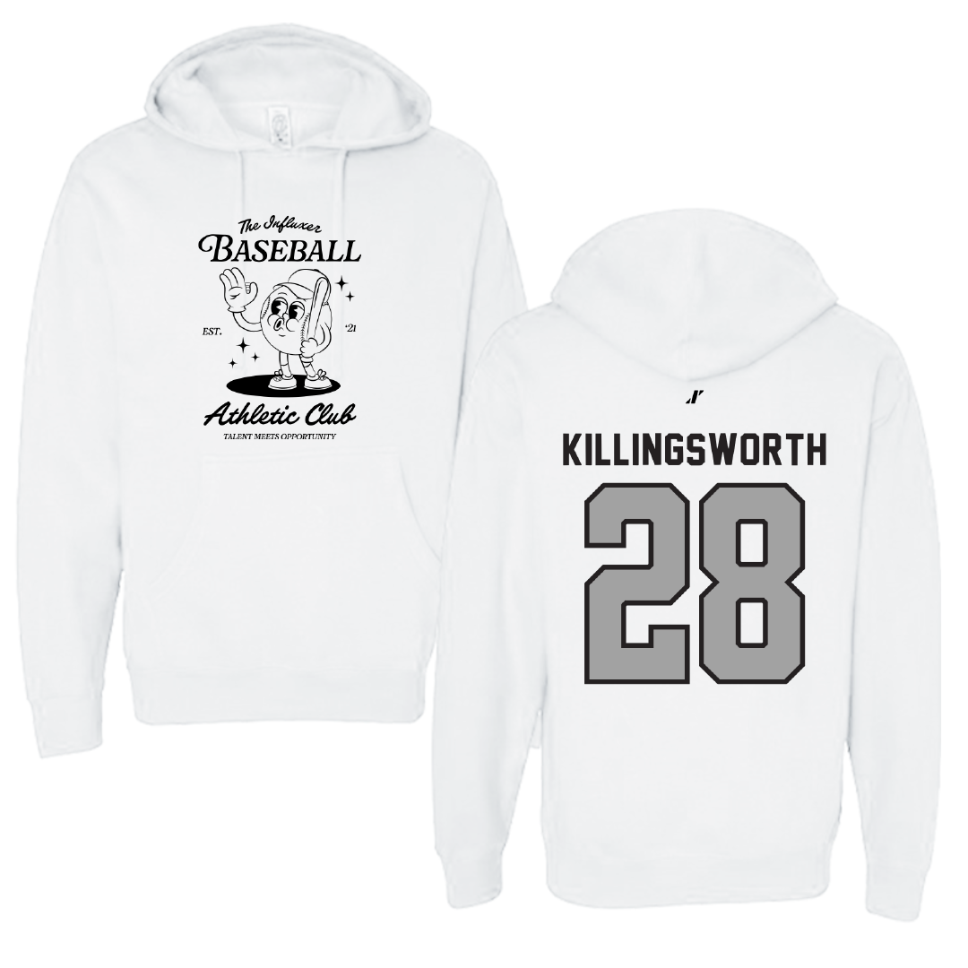 Baseball White Influxer Athletic Club Hoodie - #28 Jake Killingsworth