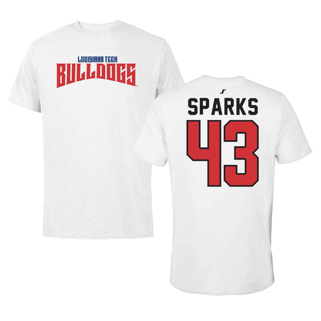 Louisiana Tech University Baseball White Classic Tee - #43 Alec Sparks