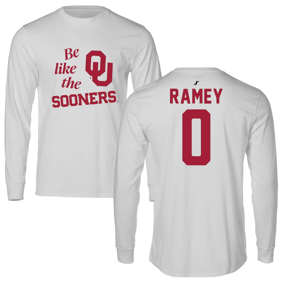 University of Oklahoma Soccer Light Gray Be Like Us Long Sleeve - #0 Olivia Ramey