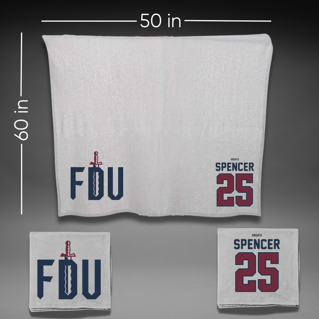Fairleigh Dickinson University-Metropolitan Campus Lacrosse Gray Blanket - #25 Jenny Spencer