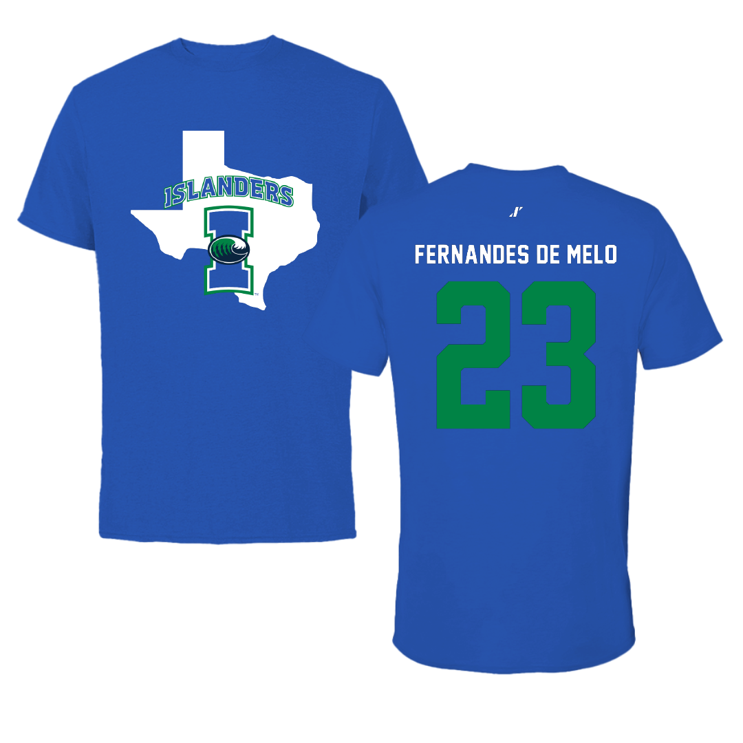 Texas A&M University-Corpus Christi Beach Volleyball Blue State Performance Tee - #23 Maria Fernandes De Melo