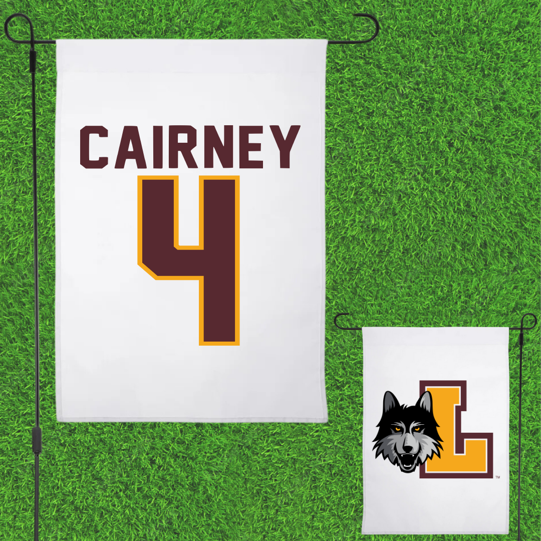 Loyola University-Chicago Soccer White Garden Flag - #4 TJ Cairney