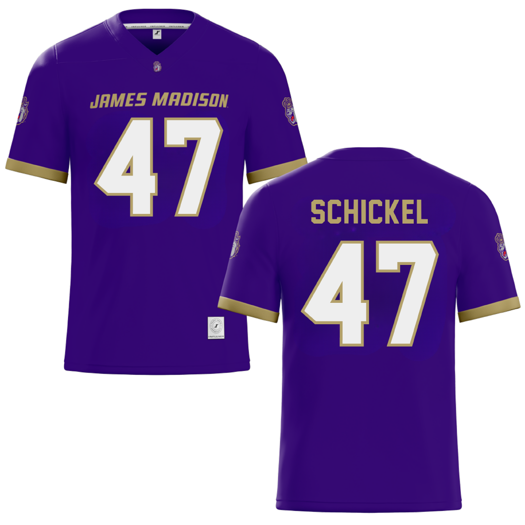 James Madison University Purple Football Jersey - #47 Kaden Schickel