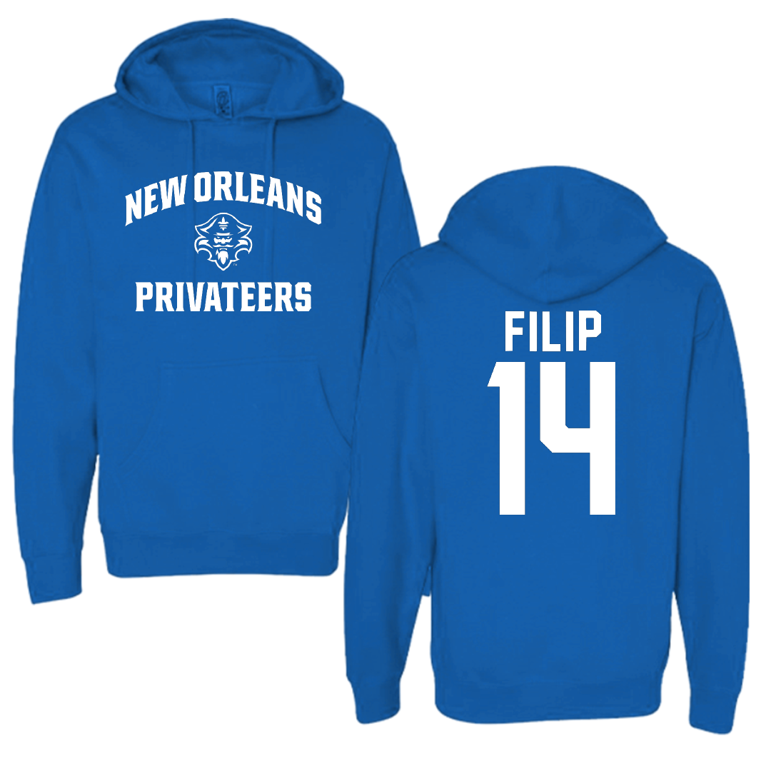 University of New Orleans Volleyball Blue General Hoodie - #14 Ola Filip