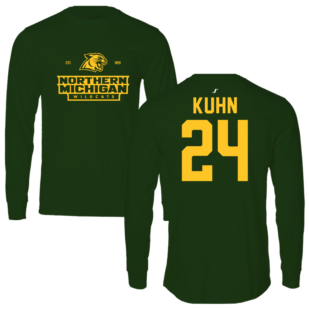 Northern Michigan University Basketball Forest Green General Long Sleeve - #24 Makaylee Kuhn