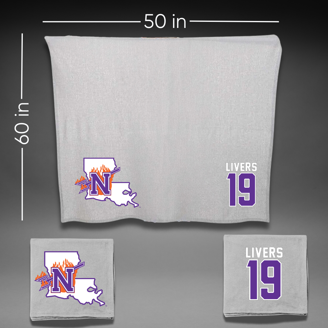 Northwestern State University Softball Gray Blanket - #19 Sophia Livers