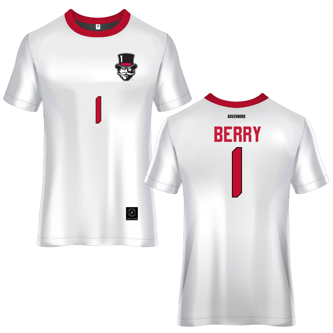 Austin Peay State University White Soccer Jersey - #1 Lauryn Berry