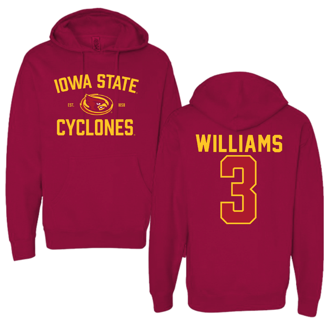 Iowa State University Basketball Cardinal General Hoodie - #3 Alisa Williams