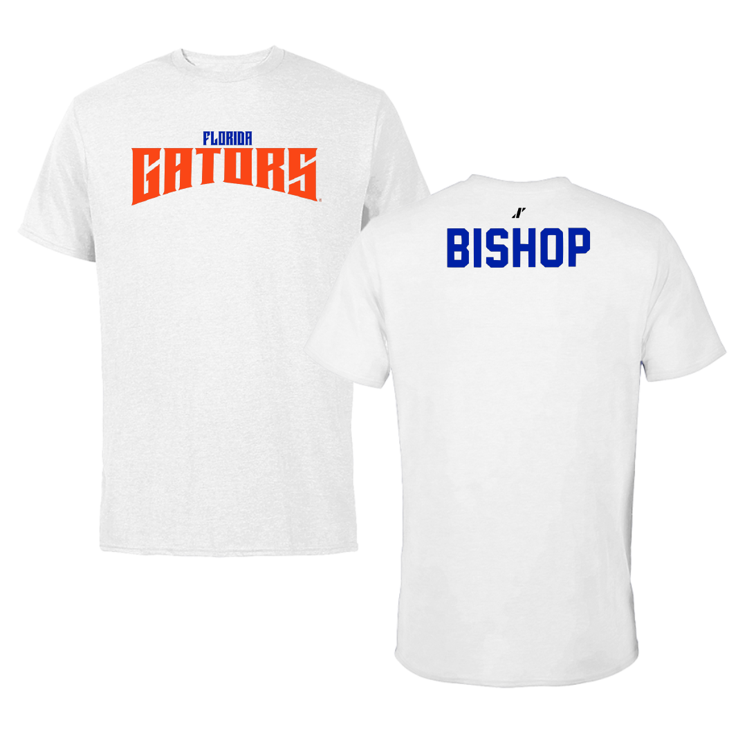 University of Florida Swimming & Diving White Classic Performance Tee - Chloe Bishop