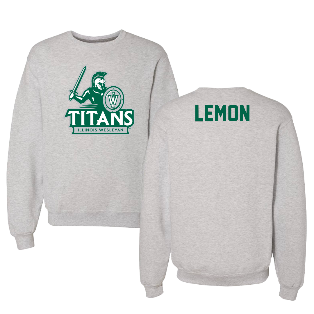 Illinois Wesleyan University TF and XC Gray Titans Crewneck - Davion Lemon