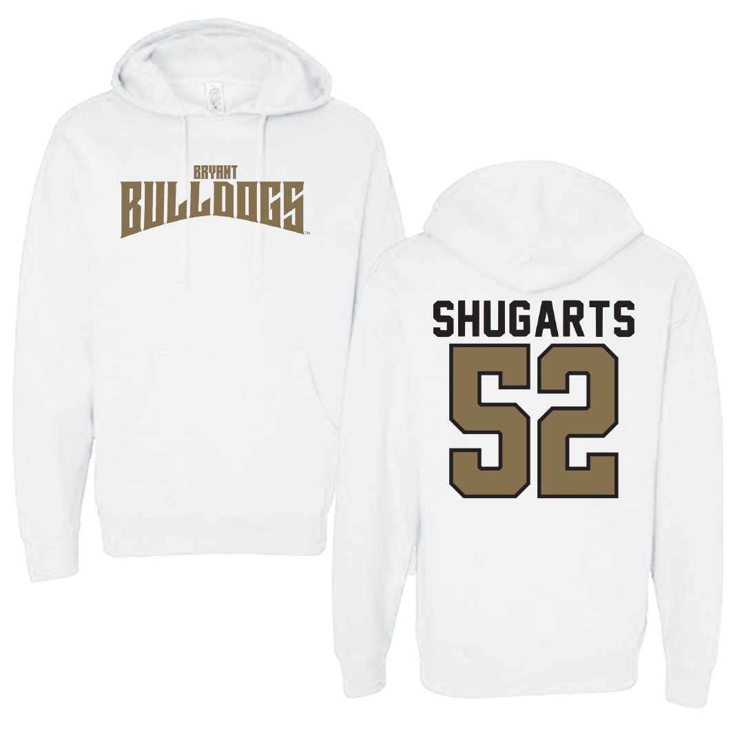 Bryant University Football White Classic Hoodie - #52 Beau Shugarts
