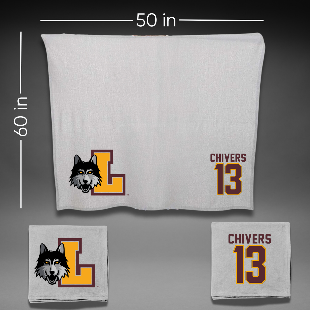 Loyola University-Chicago Basketball Gray Blanket - #13 Kira Chivers