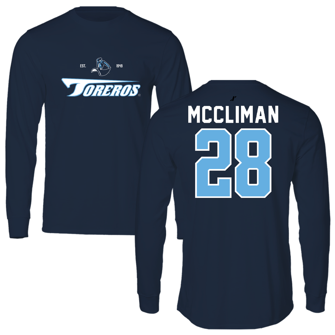 University of San Diego Softball Navy General Long Sleeve - #28 Natalie McCliman