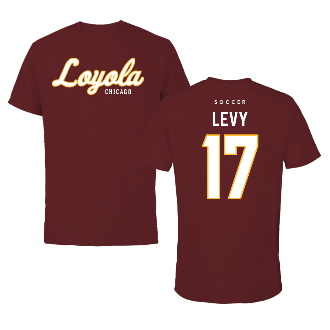 Loyola University-Chicago Soccer Maroon Loyola Tee - #17 Dylan Levy