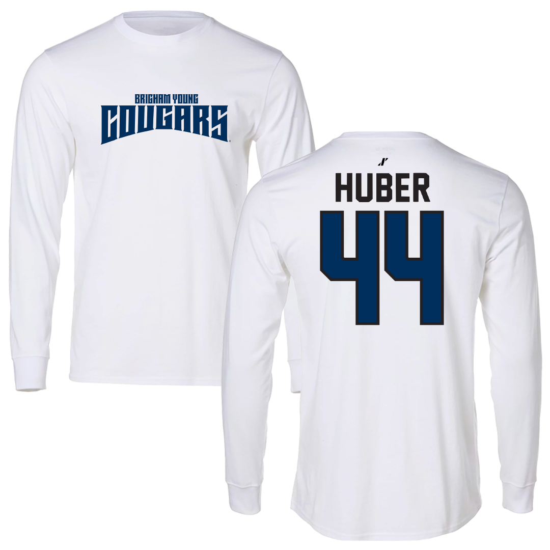 Brigham Young University Softball White Classic Performance Long Sleeve - #44 Hina Huber