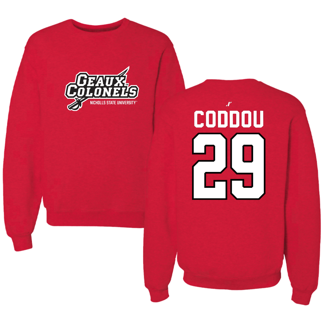 Nicholls State University Baseball Red General Crewneck - #29 Parker Coddou