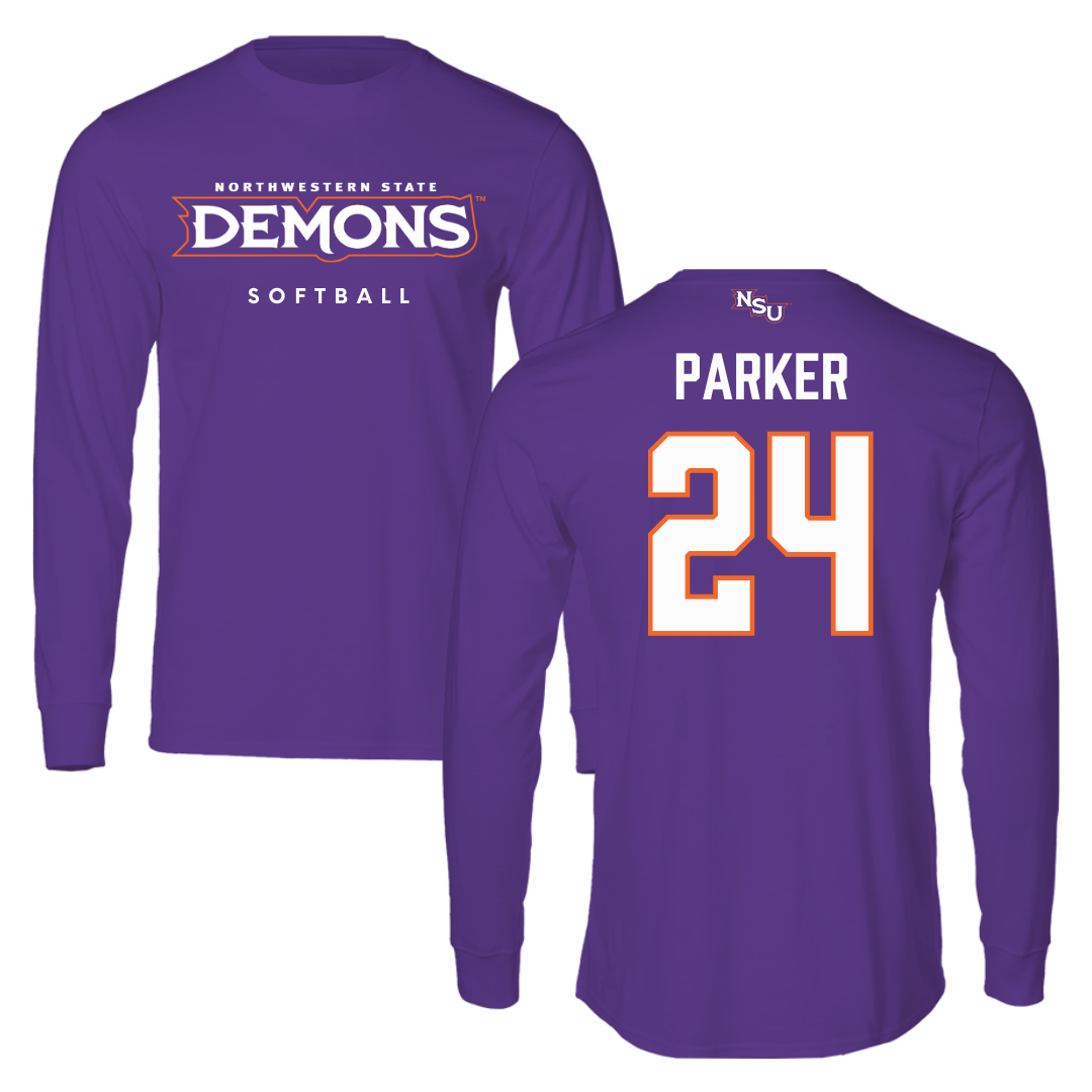 Northwestern State University Softball Purple Demons Long Sleeve - #24 Haley Parker