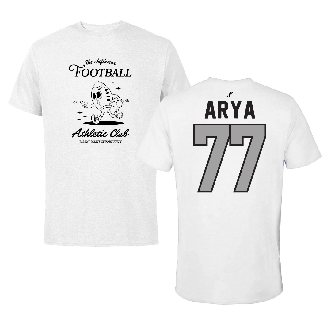 Football White Influxer Athletic Club Tee - #77 Justin Arya