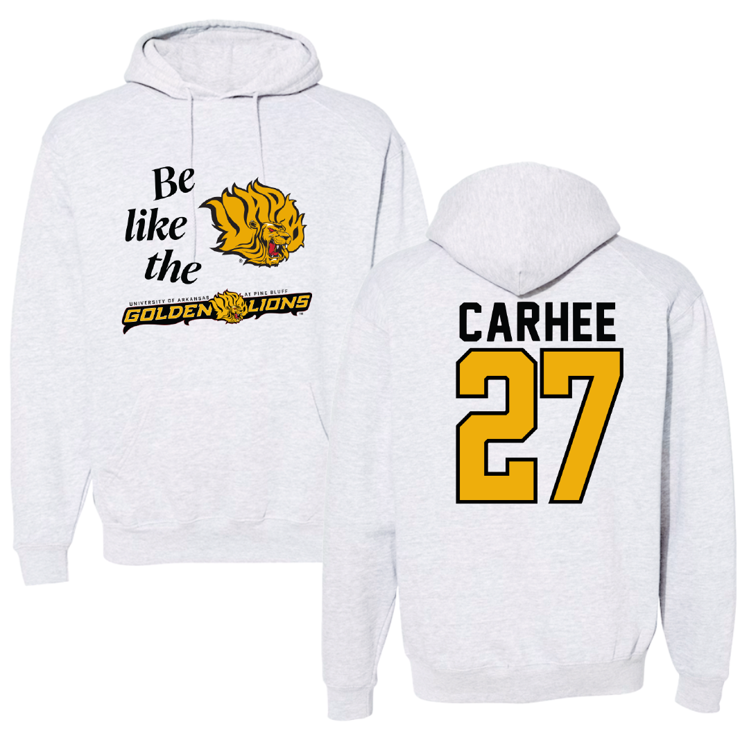 University of Arkansas-Pine Bluff Softball Light Gray Be Like Us Hoodie - #27 Jada Carhee
