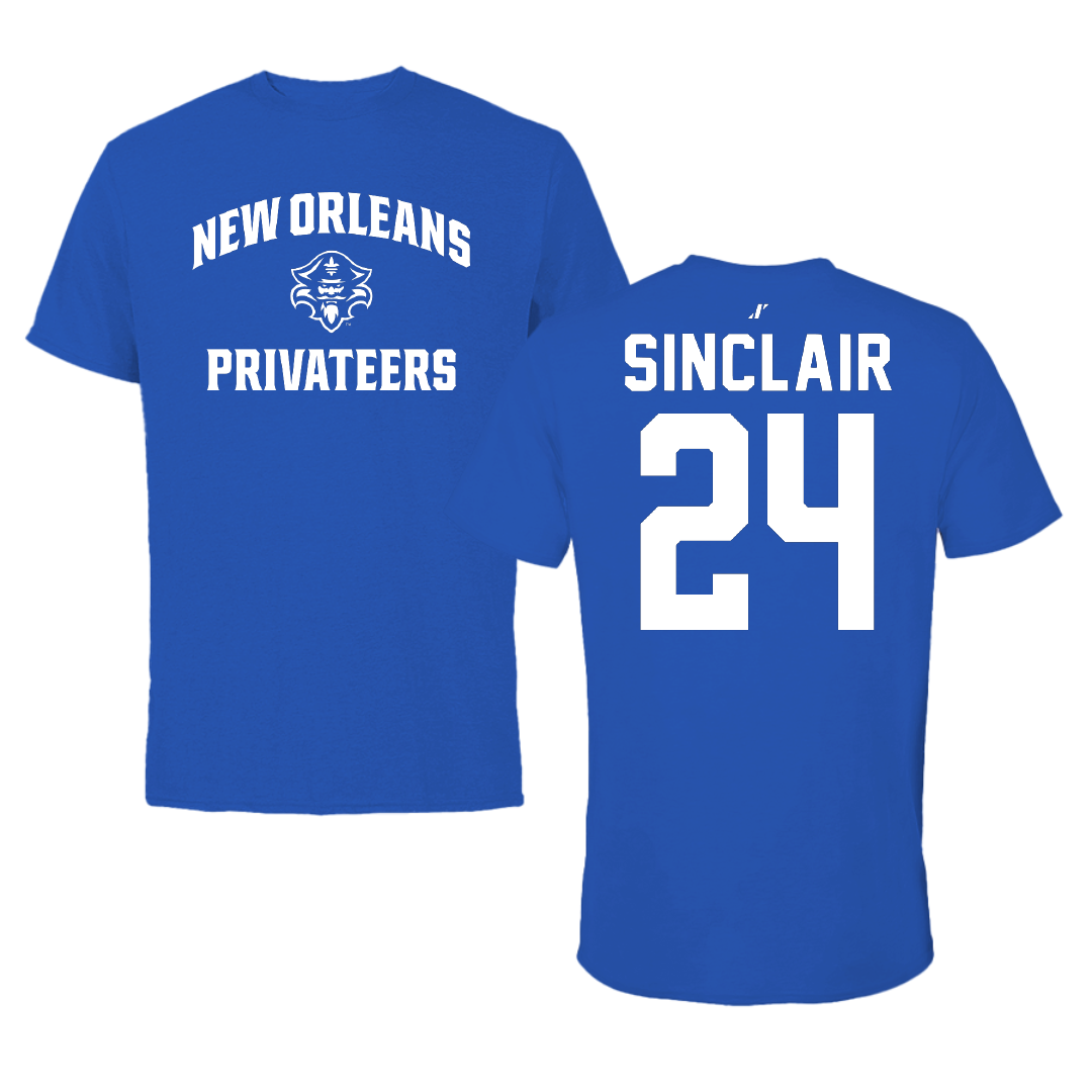 University of New Orleans Basketball Blue General Performance Tee - #24 Cole Sinclair
