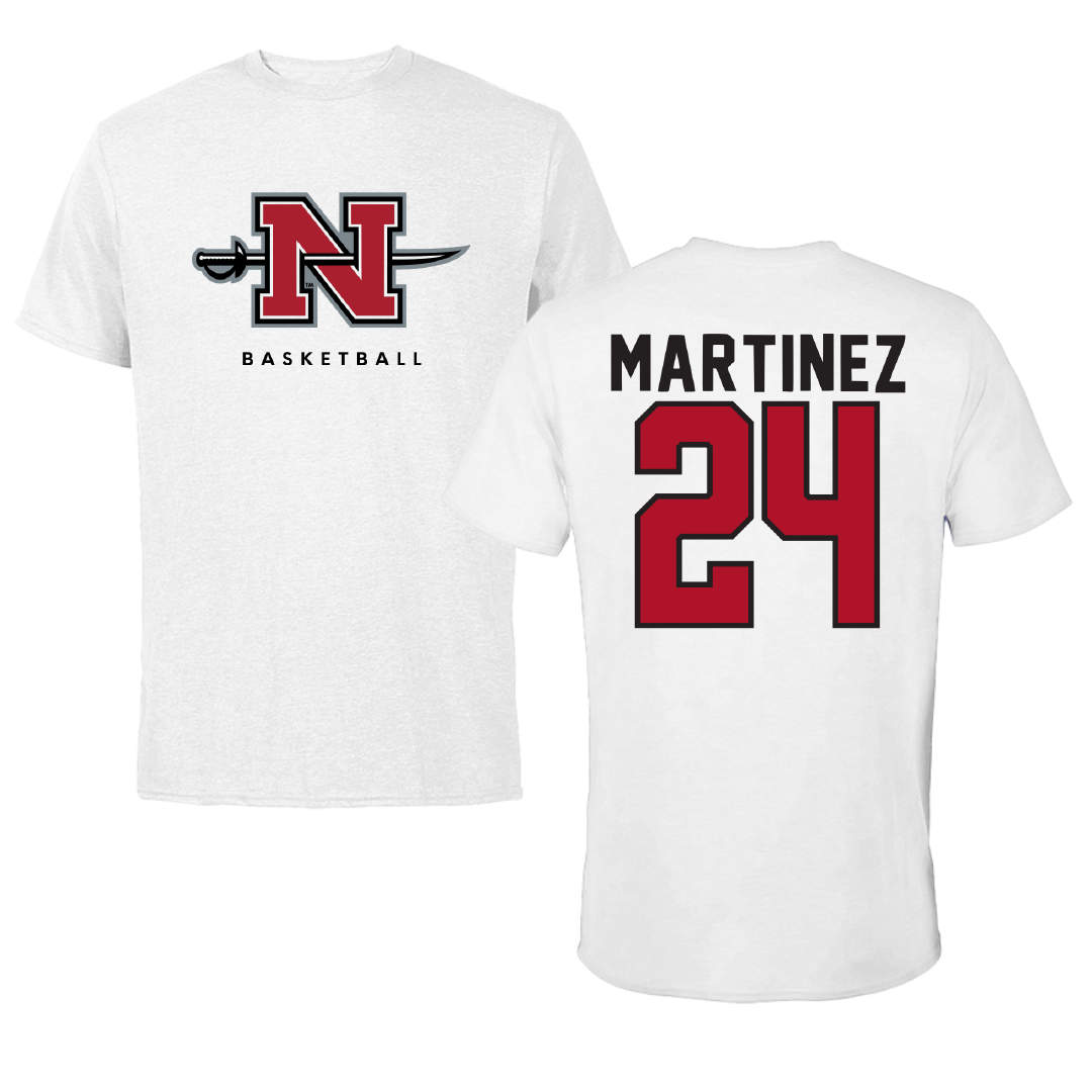 Nicholls State University Basketball White Tee - #24 Marypaz Martinez