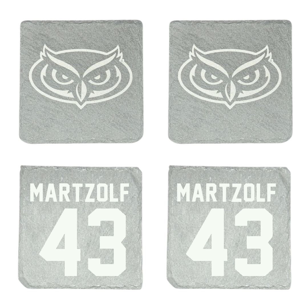 Florida Atlantic University Baseball Stone Coaster (4 Pack)  - #43 Max Martzolf