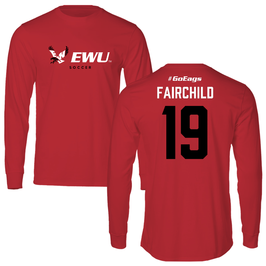 Eastern Washington University Soccer Red Performance Long Sleeve - #19 Chloe Fairchild