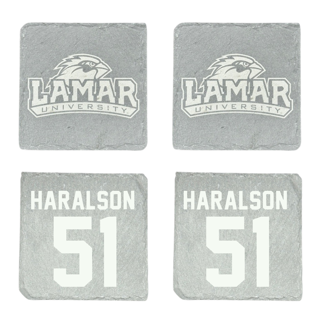 Lamar University Football Stone Coaster (4 Pack)  - #51 Alex Haralson