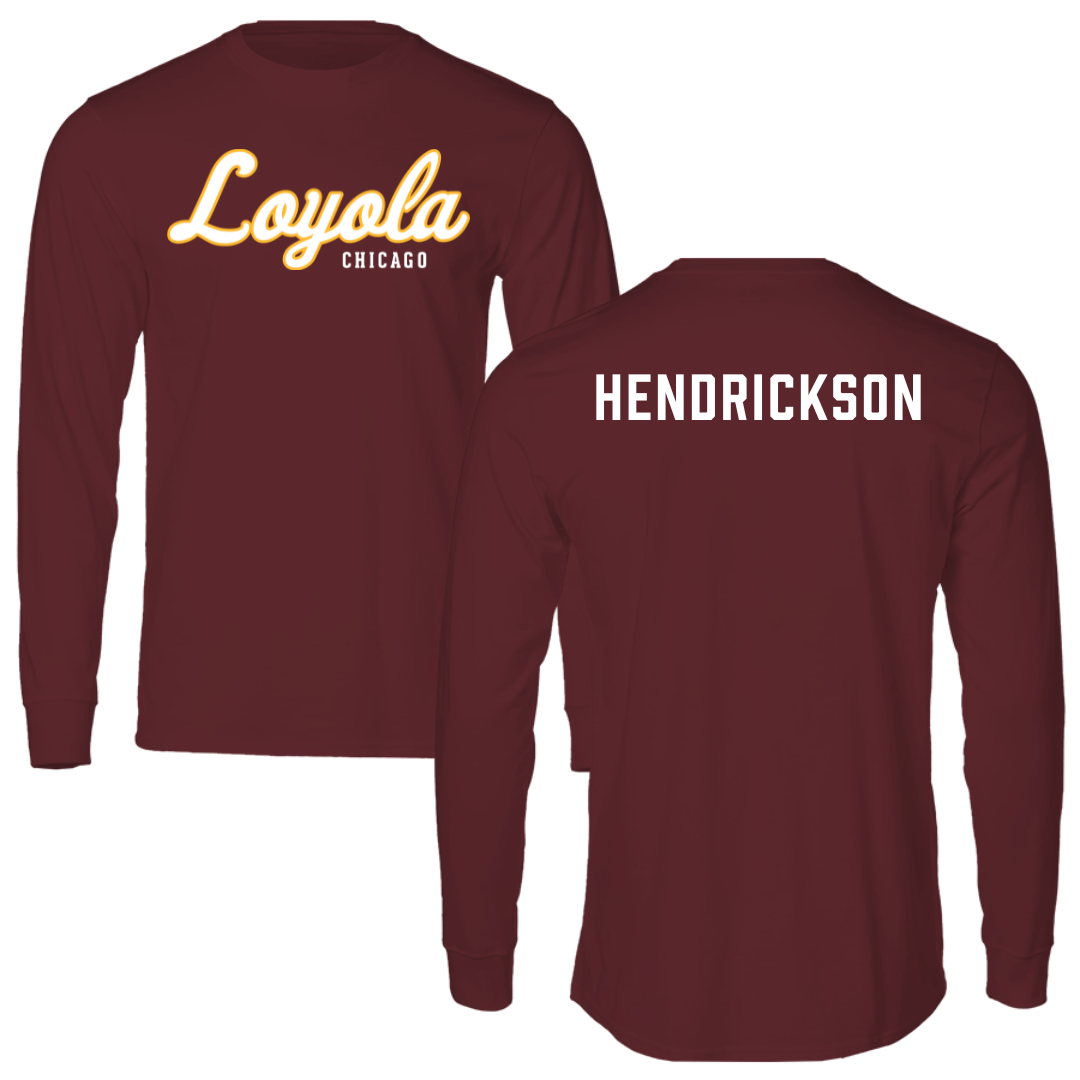Loyola University-Chicago TF and XC Maroon Performance Long Sleeve - Fran Hendrickson