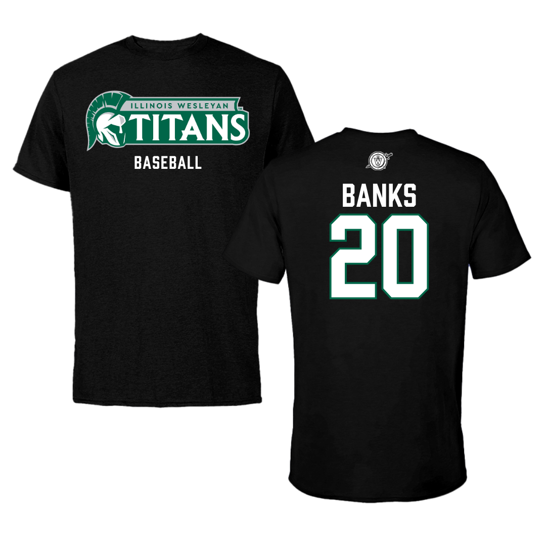 Illinois Wesleyan University Baseball Black Performance Tee - #20 Dalen Banks