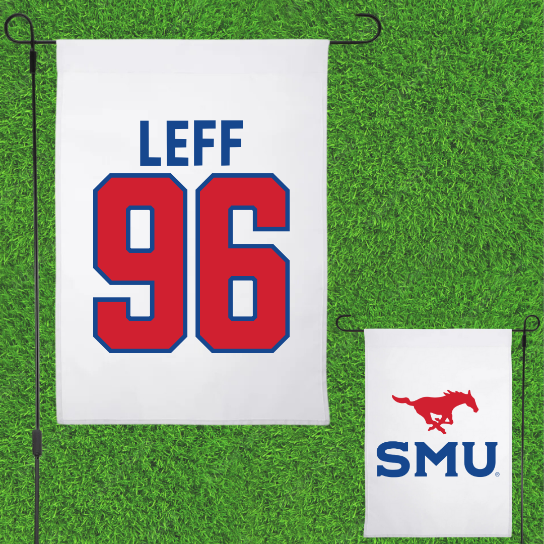 Southern Methodist University Football White Garden Flag - #96 Josh Leff